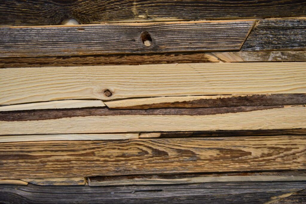 Stains of wood side-by-side. 